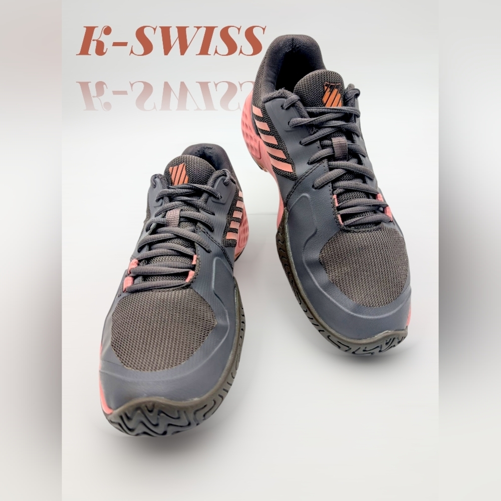 K-Swiss Aero Court Gray & Coral Women’s Tennis Shoes — Size 9